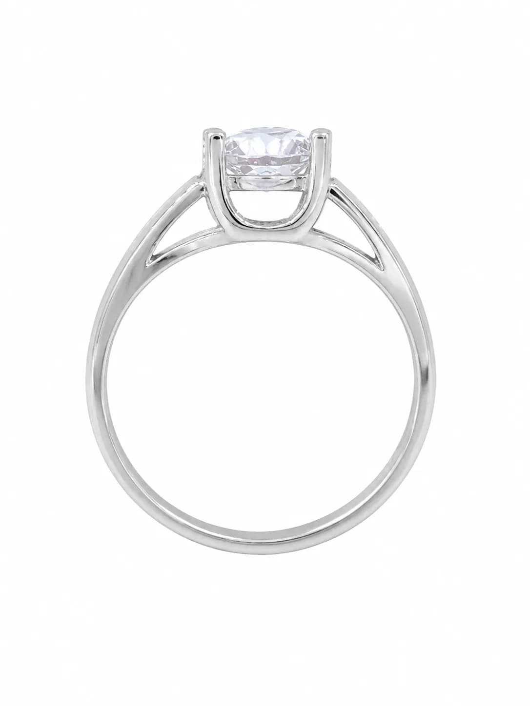Silver Minimalist Solitaire Ring